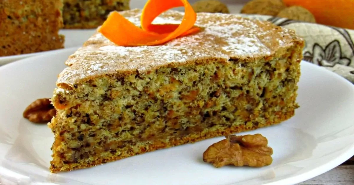 Tarta suave de calabaza con nueces