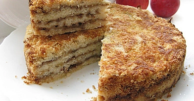 Tarta de manzana fácil de hacer sin huevos, con mantequilla