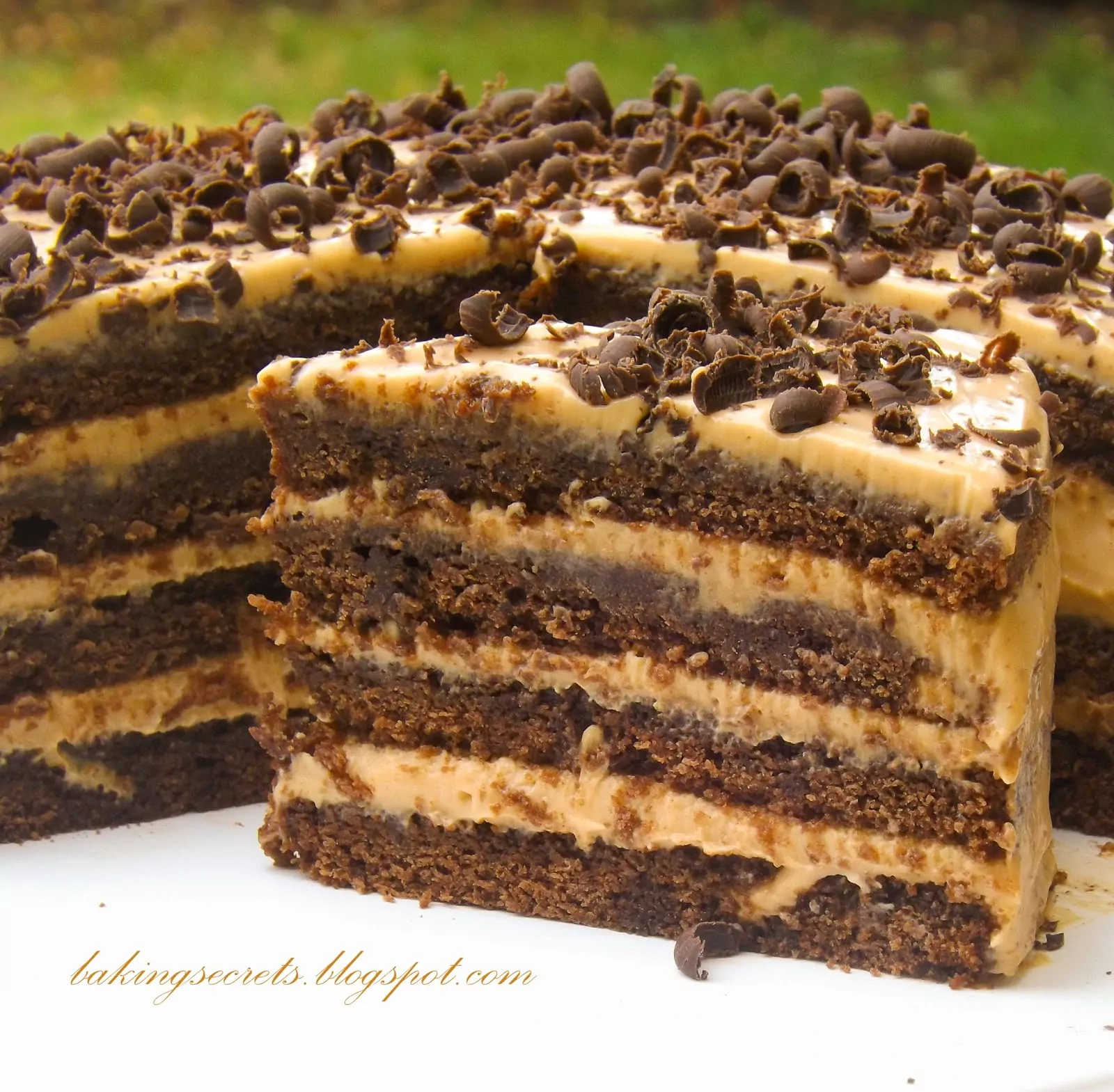 Tarta de chocolate con crema de caramelo