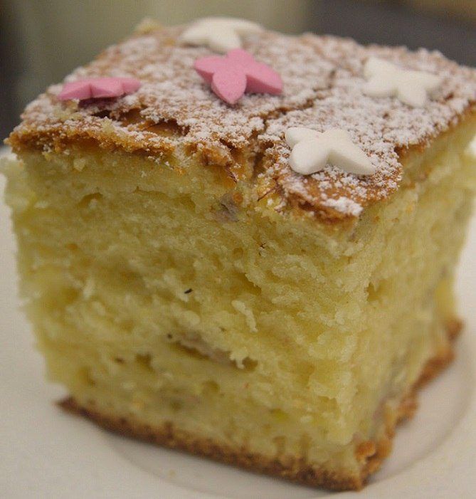 Tarta de yogur con plátanos